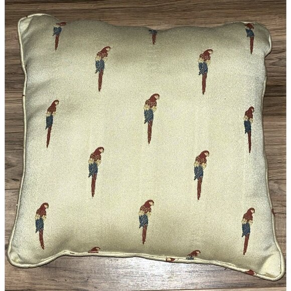 Parrot Head Accent Pillow Decorative Throw Embroidered Jimmy Buffet Style 19" - Picture 1 of 6